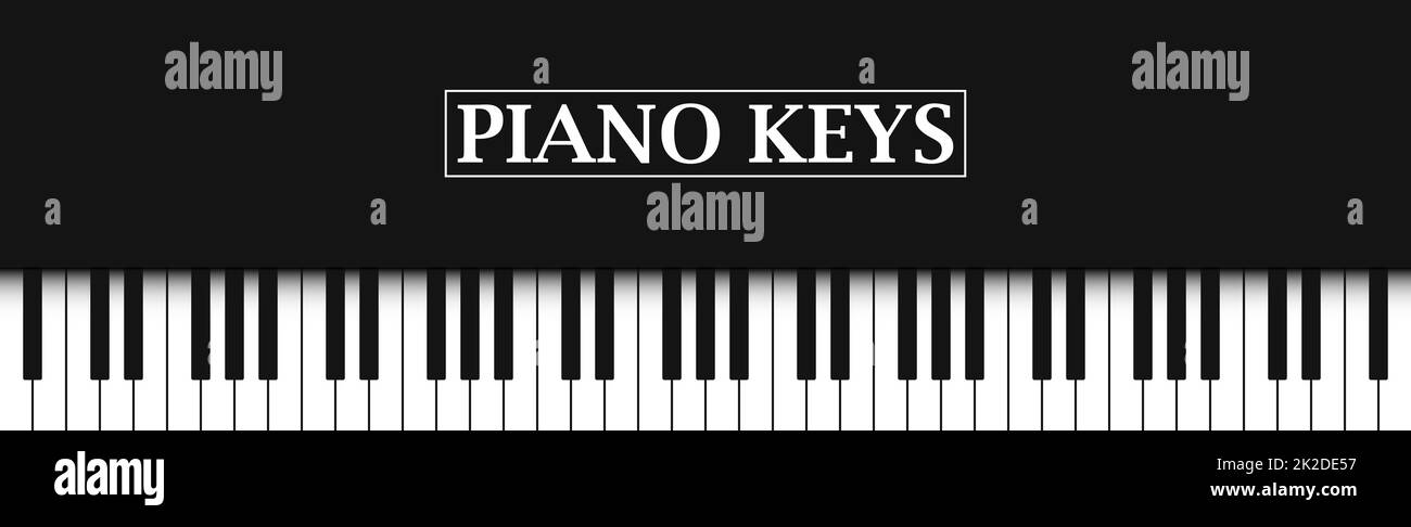 Tasti piano in bianco e nero su sfondo realistico - Vector Foto Stock