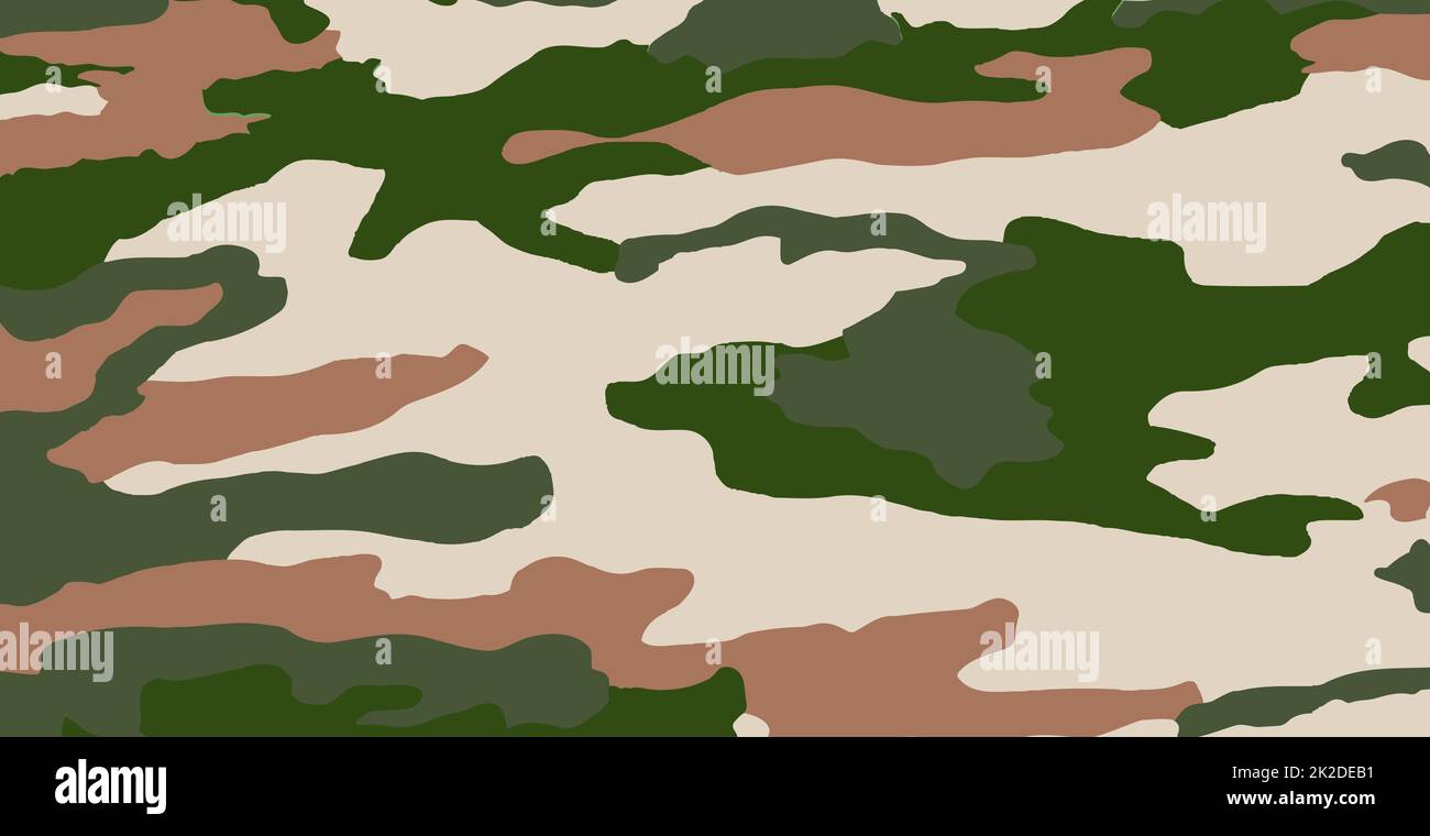 Sfondo panoramico texture esercito kaki camouflage - Vector Foto Stock