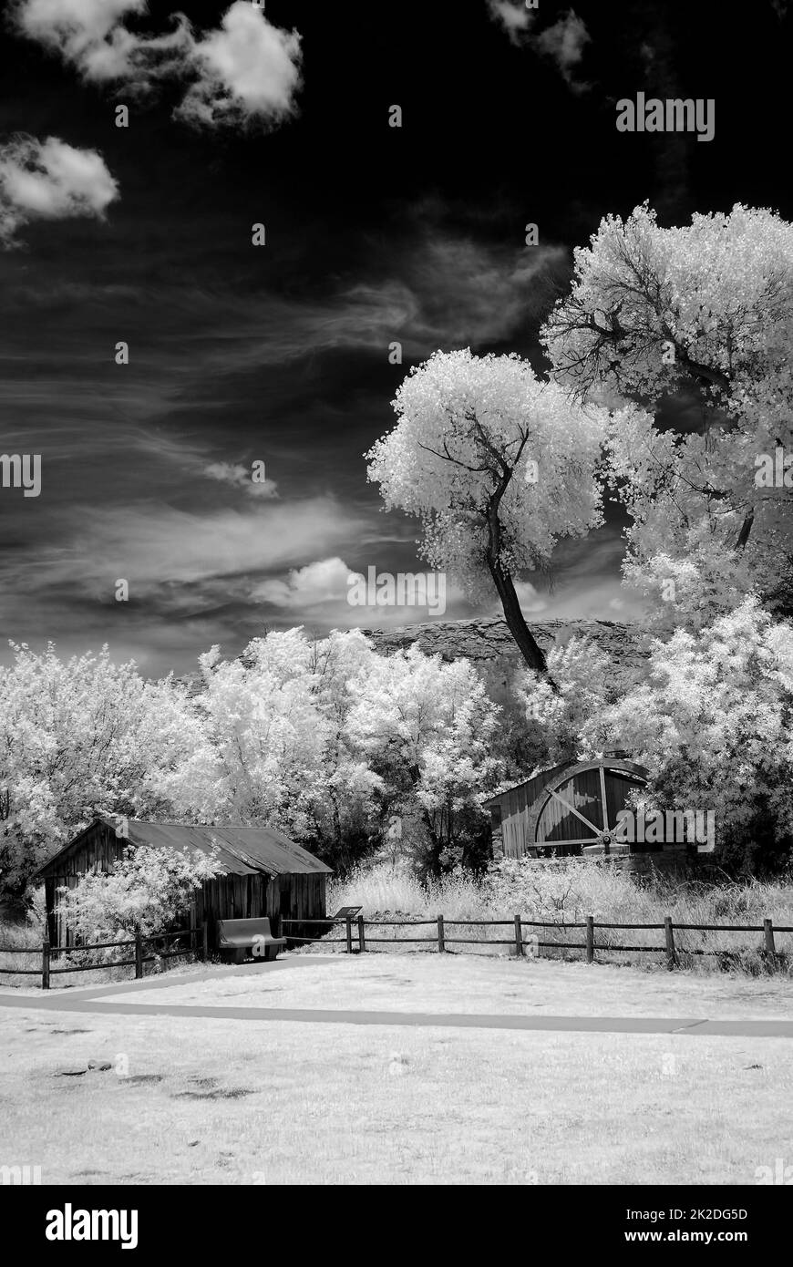 Infrarossi abbandonato fattoria Sedona Arizona Foto Stock