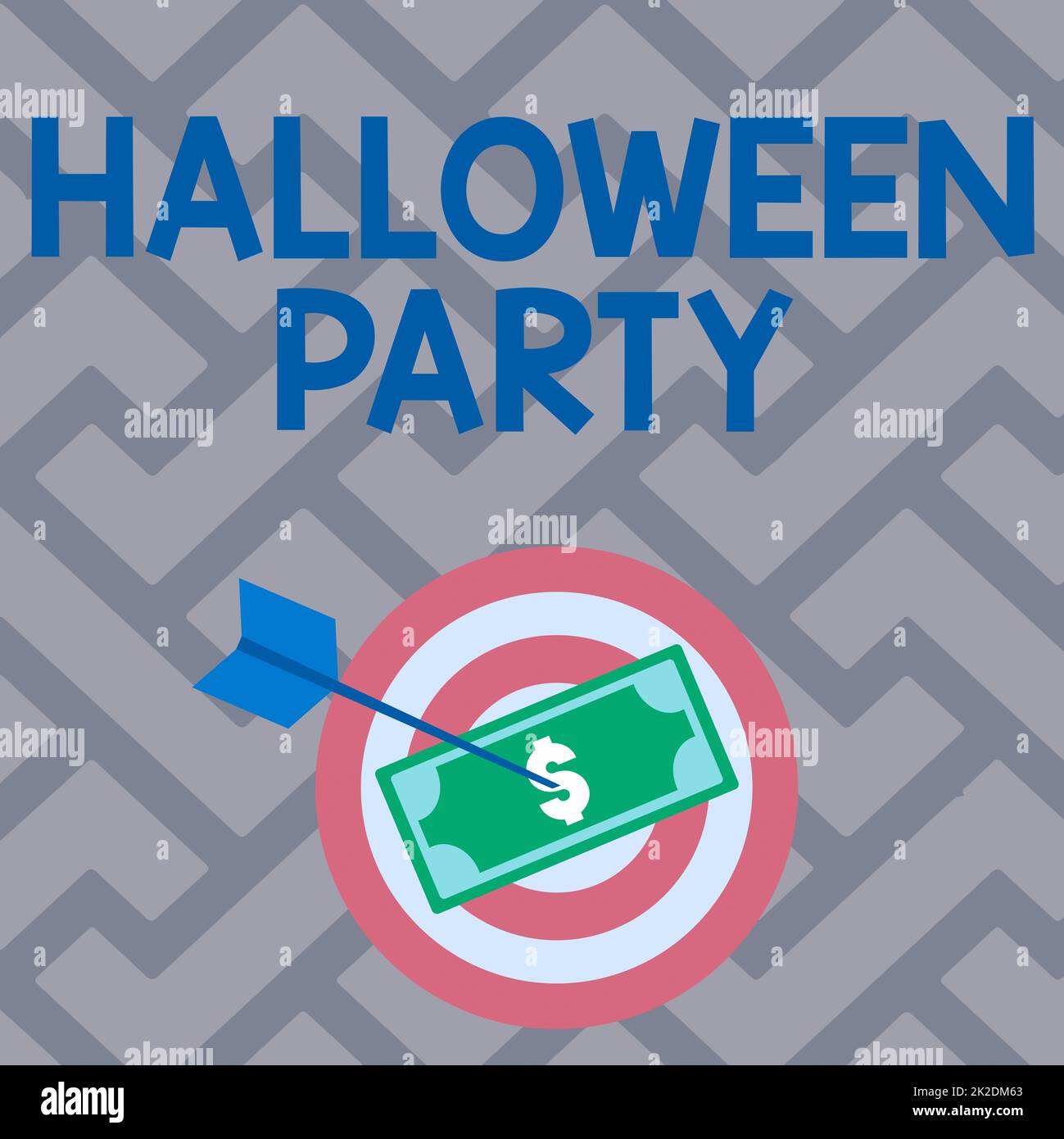 Testo che mostra l'ispirazione Halloween Party. Concetto che significa la vigilia della festa cristiana occidentale di tutti i Hallows la valuta fissata attraverso l'obiettivo dalla freccia che descrive la pianificazione finanziaria. Foto Stock