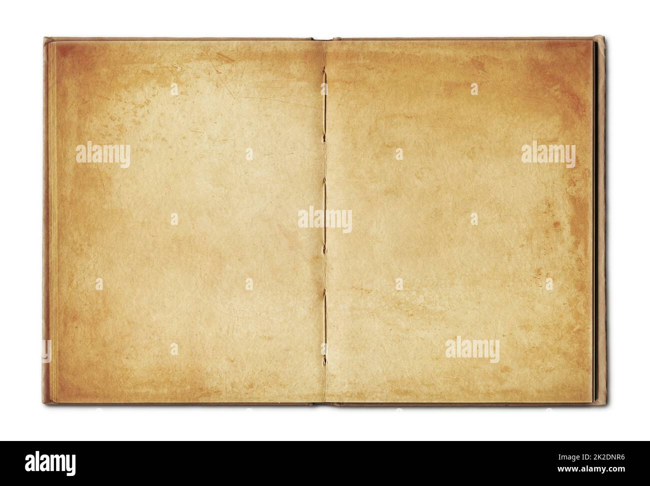 Vintage libro aperto isolata su sfondo bianco Foto Stock