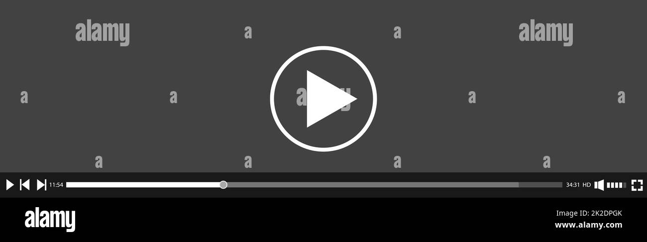 Modello interfaccia lettore video e multimediale - vettore Foto Stock