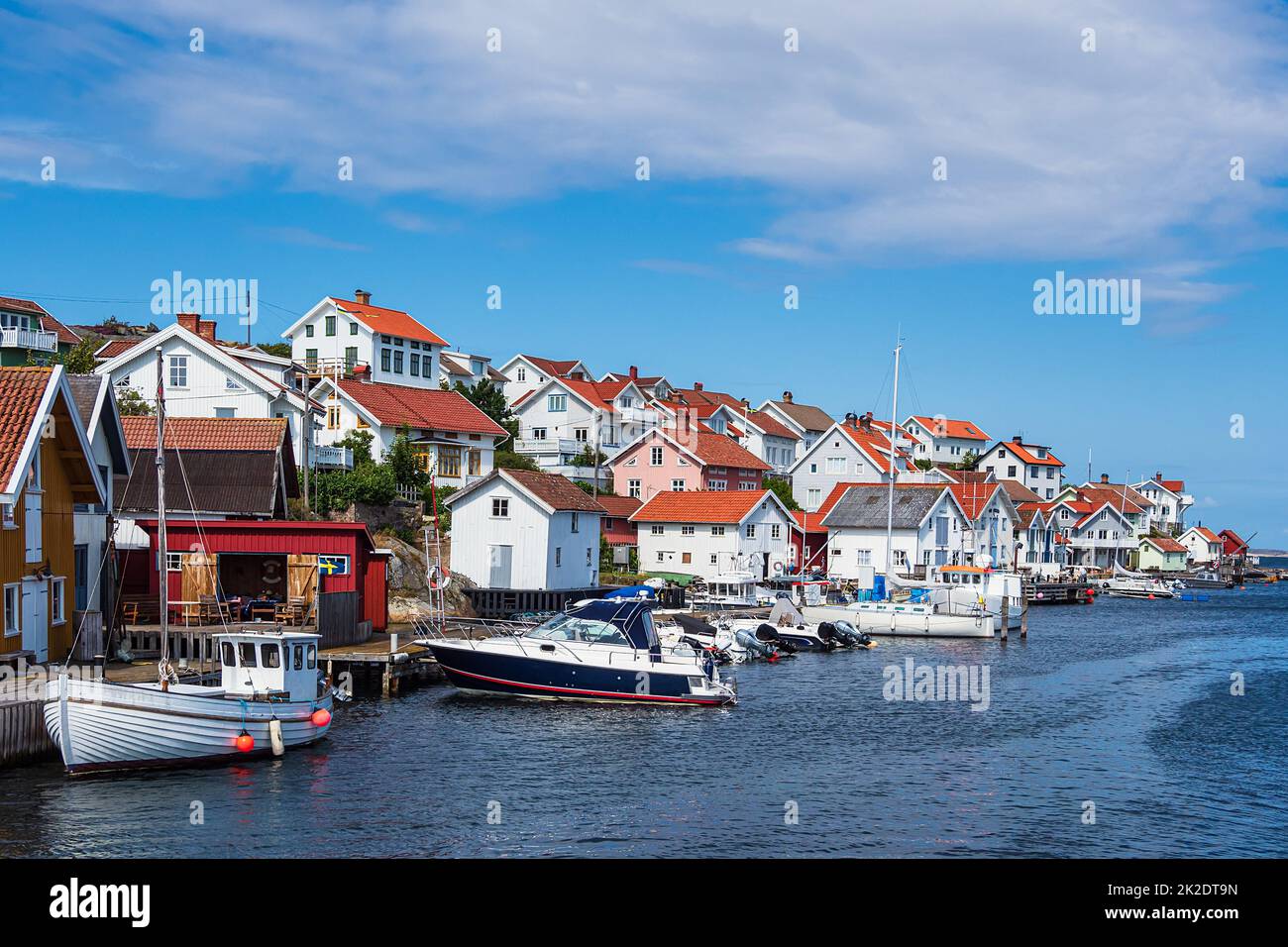 Vista sulla città Gullholmen in Svezia Foto Stock