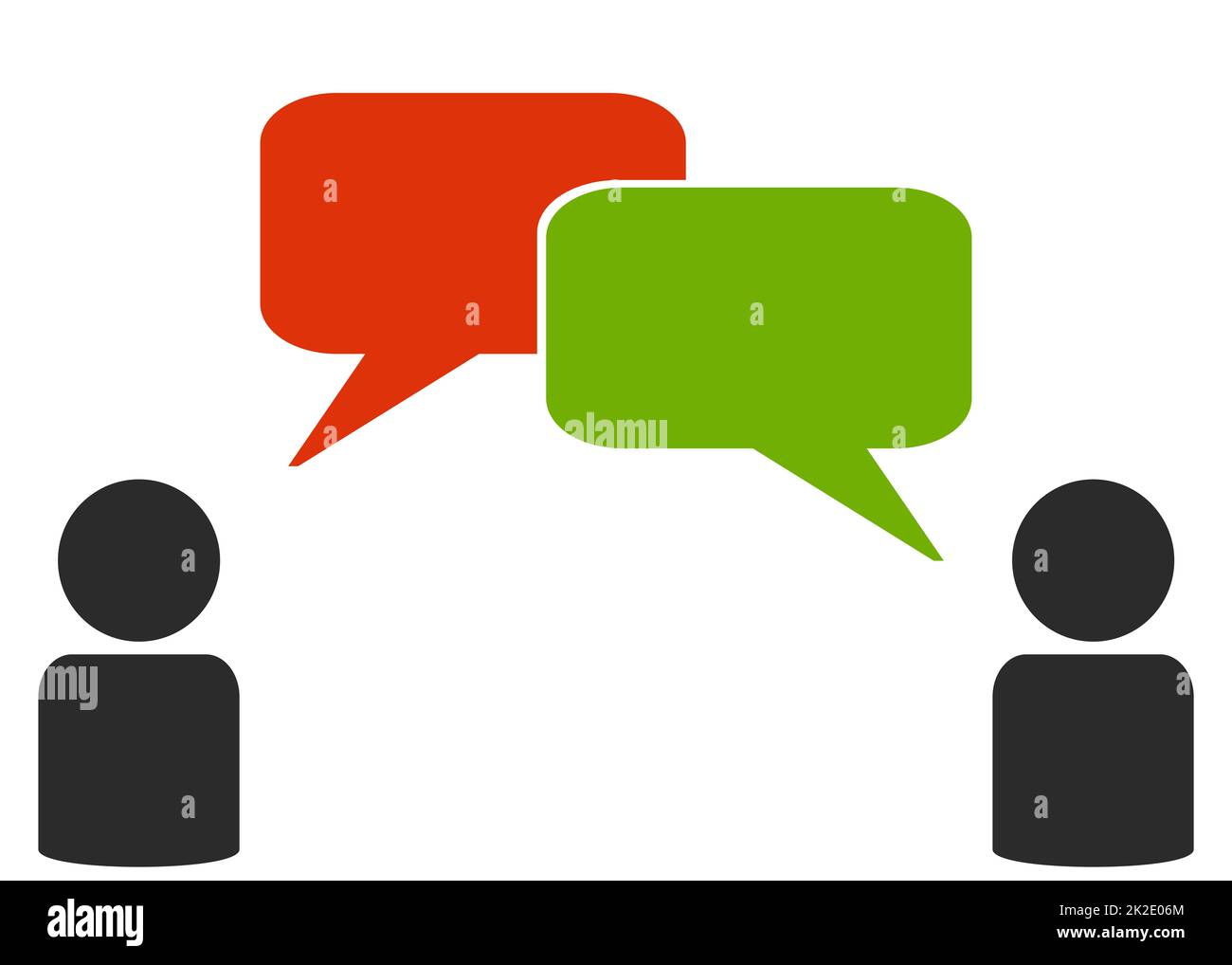 Icona di due persone con fumetti Foto Stock