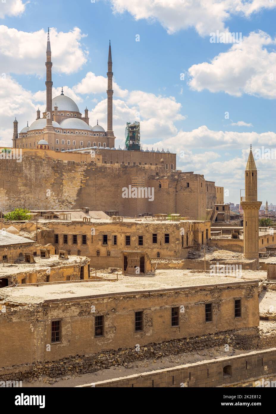 Grande moschea di Muhammad Ali, Cittadella del Cairo, uno dei punti di riferimento e attrazioni del Cairo, Egitto Foto Stock