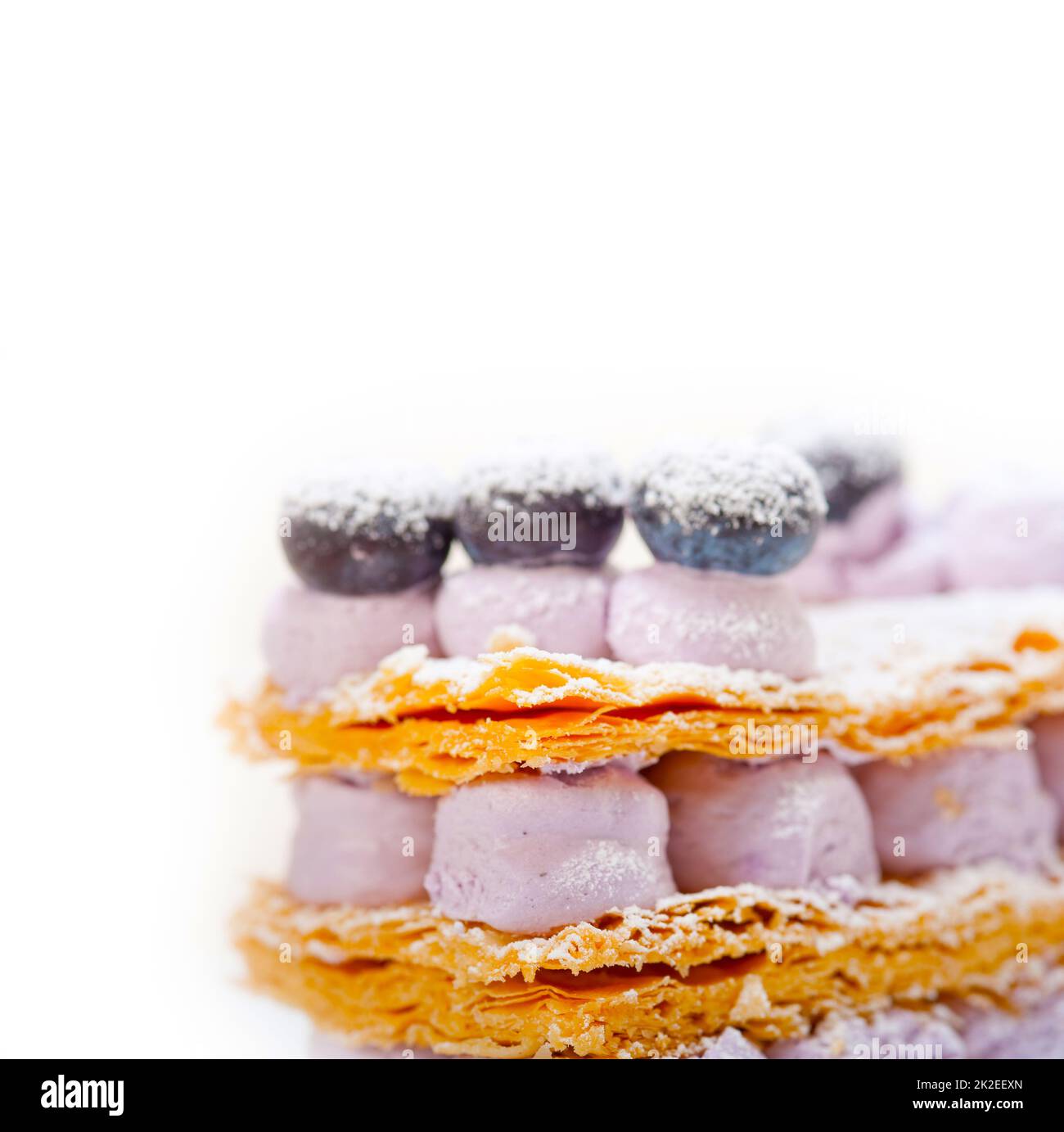 Napoleone torta ai mirtilli dessert Foto Stock