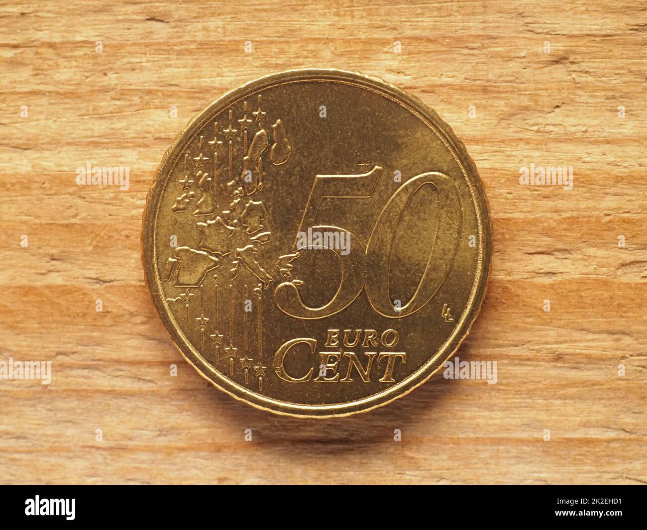 50 centesimi di moneta lato comune, moneta d'Europa Foto Stock