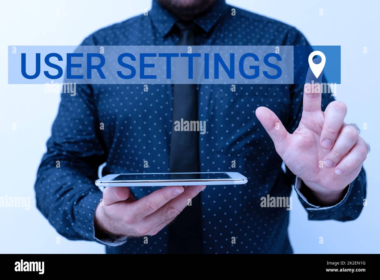 Impostazioni utente del segno di scrittura a mano. Business Concept Configurazione dell'aspetto sistema operativo personalizzato Presentazione di nuove idee tecnologiche discutere di miglioramento tecnologico Foto Stock