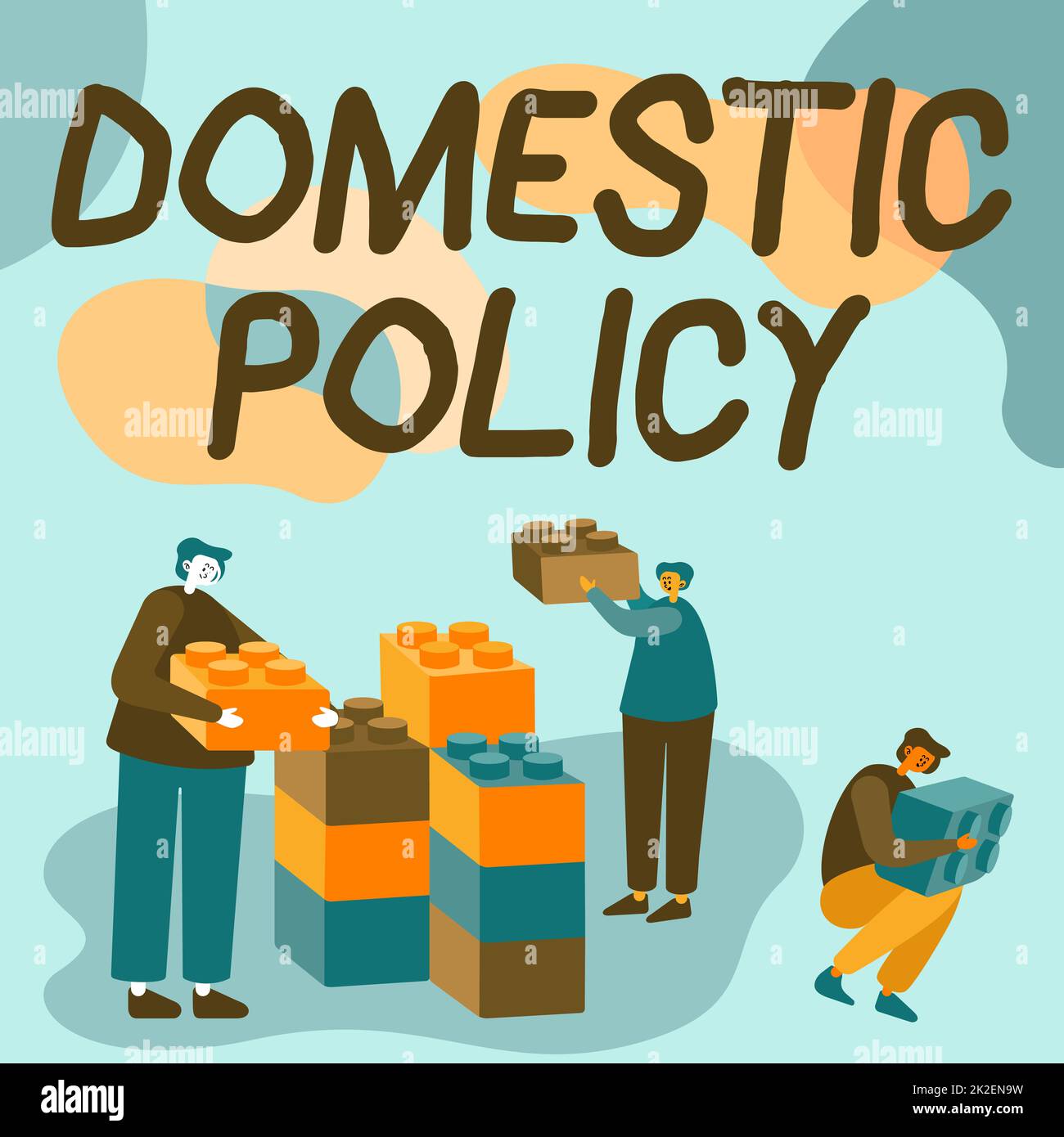 Politica interna di visualizzazione concettuale. Parola per azioni intraprese da un governo nazionale per affrontare questioni colleghi visualizzati Cubo in rappresentanza del lavoro di squadra discutere progetto futuro. Foto Stock