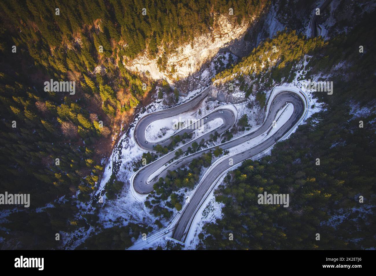 Gola Bicaz con strada a serpentina Foto Stock