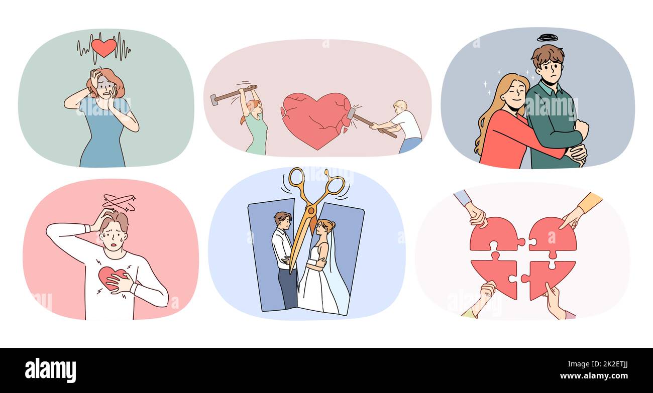 Insieme di coppia soffrono di problemi di relazione Foto Stock