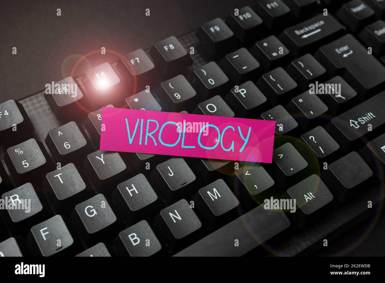 Scrittura visualizzazione testo Virologia. Business idea Virologia astratto raccolta di indagini indizi Online, presentando idee Internet Foto Stock