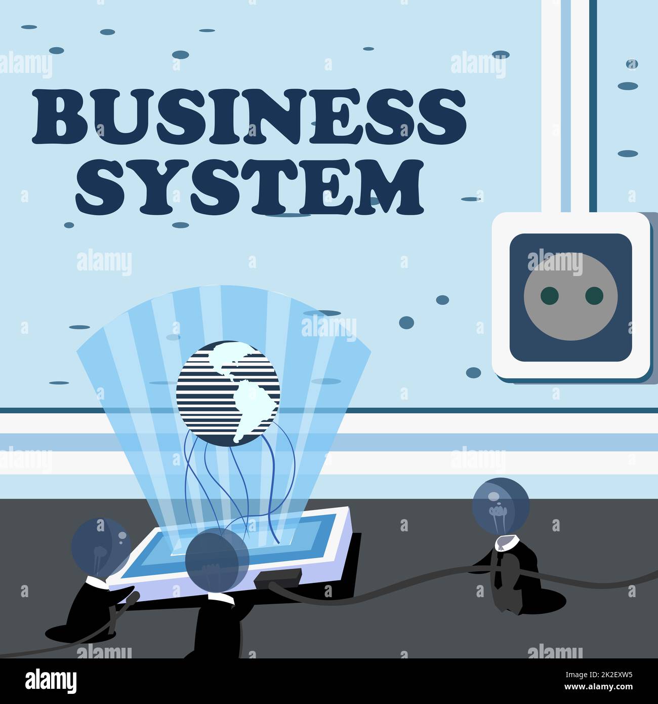 Didascalia di testo che presenta il sistema aziendale. Parola scritta su Un metodo di analisi delle informazioni delle organizzazioni Global Ideas insieme formando nuovi risultati tecnologici. Foto Stock