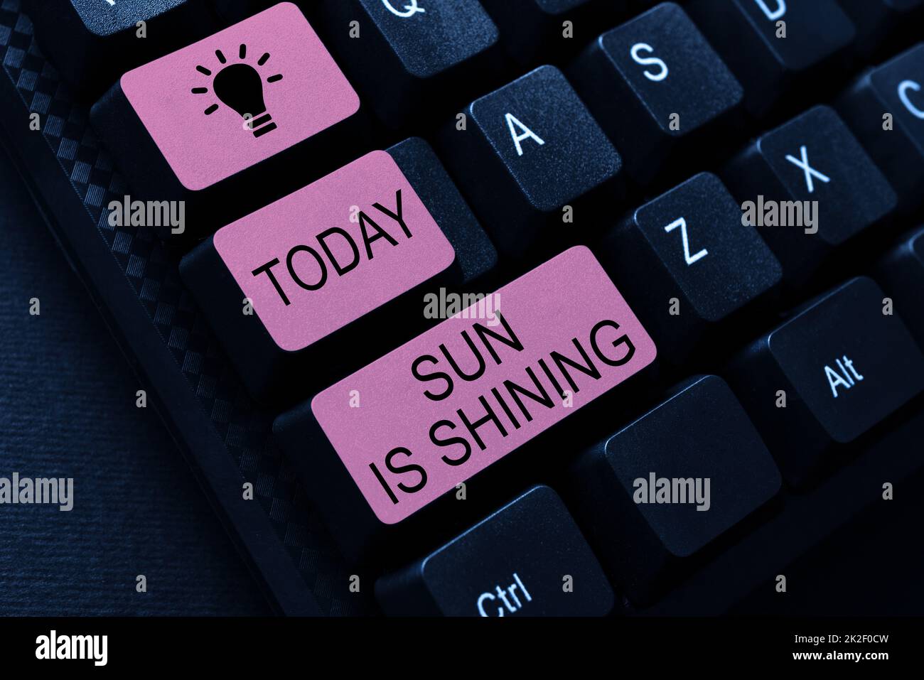 Cartello che mostra il Sole è luminoso. Business approccio bello sole godere di calde giornate estive paesaggio naturale astratto digitando documentazione di prodotto, creando un nuovo libro Foto Stock