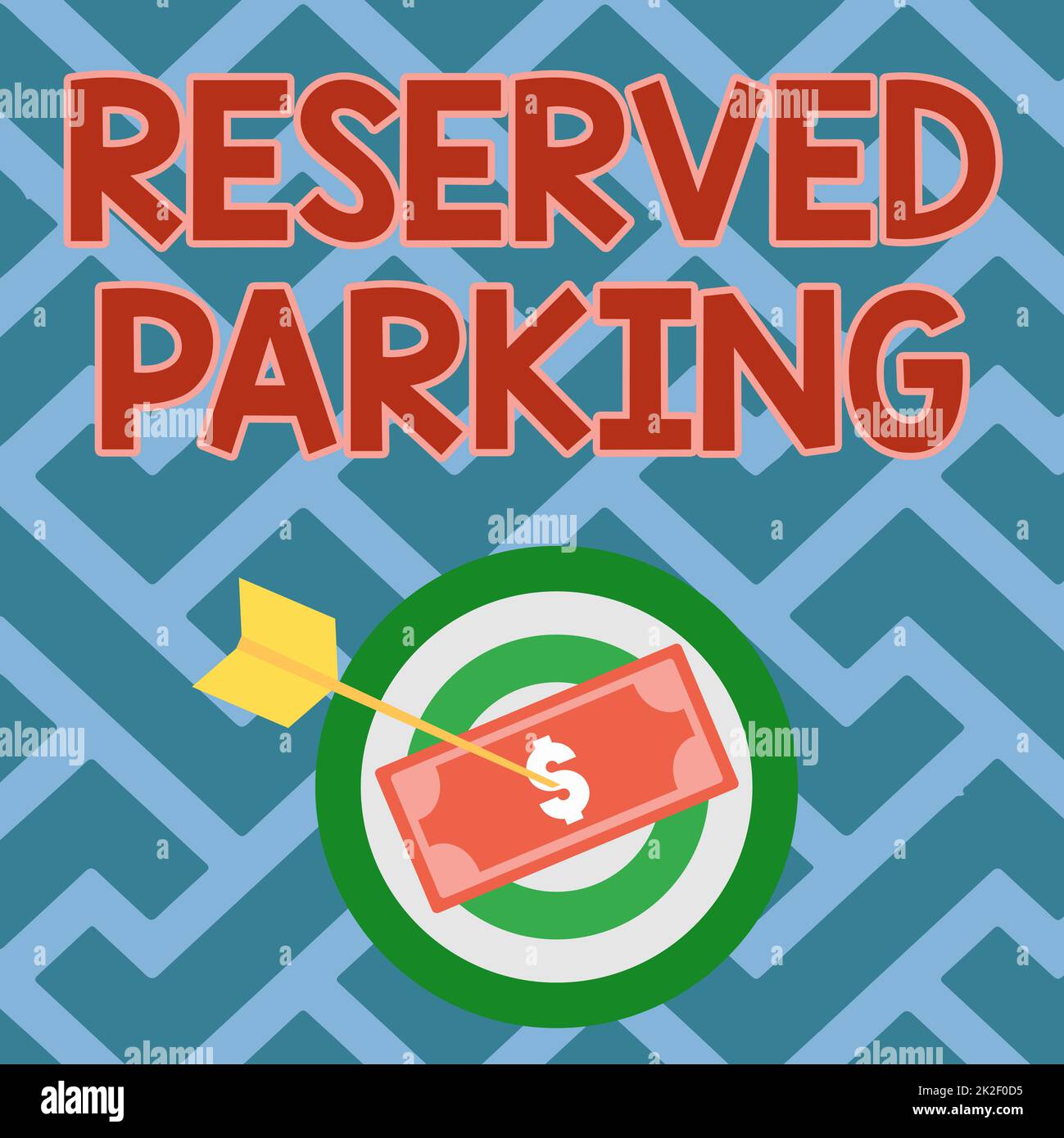 Testo che mostra Inspiration Reserved Parking. Spazi di parcheggio della vetrina commerciale che sono riservati per gli individui specifici valuta fissata attraverso il bersaglio dalla freccia che descrive la pianificazione finanziaria. Foto Stock