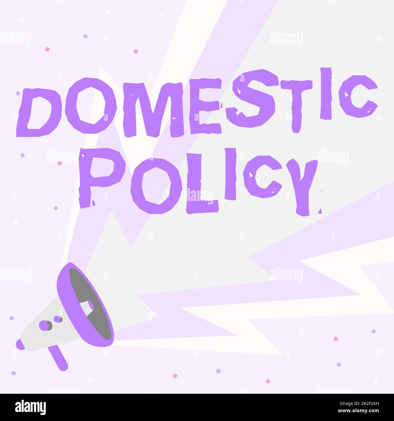 Didascalia concettuale Politica interna. Foto concettuale azioni intraprese da un governo nazionale per affrontare questioni Megaphone disegno con Lightning Wave Sound fare forte annuncio. Foto Stock