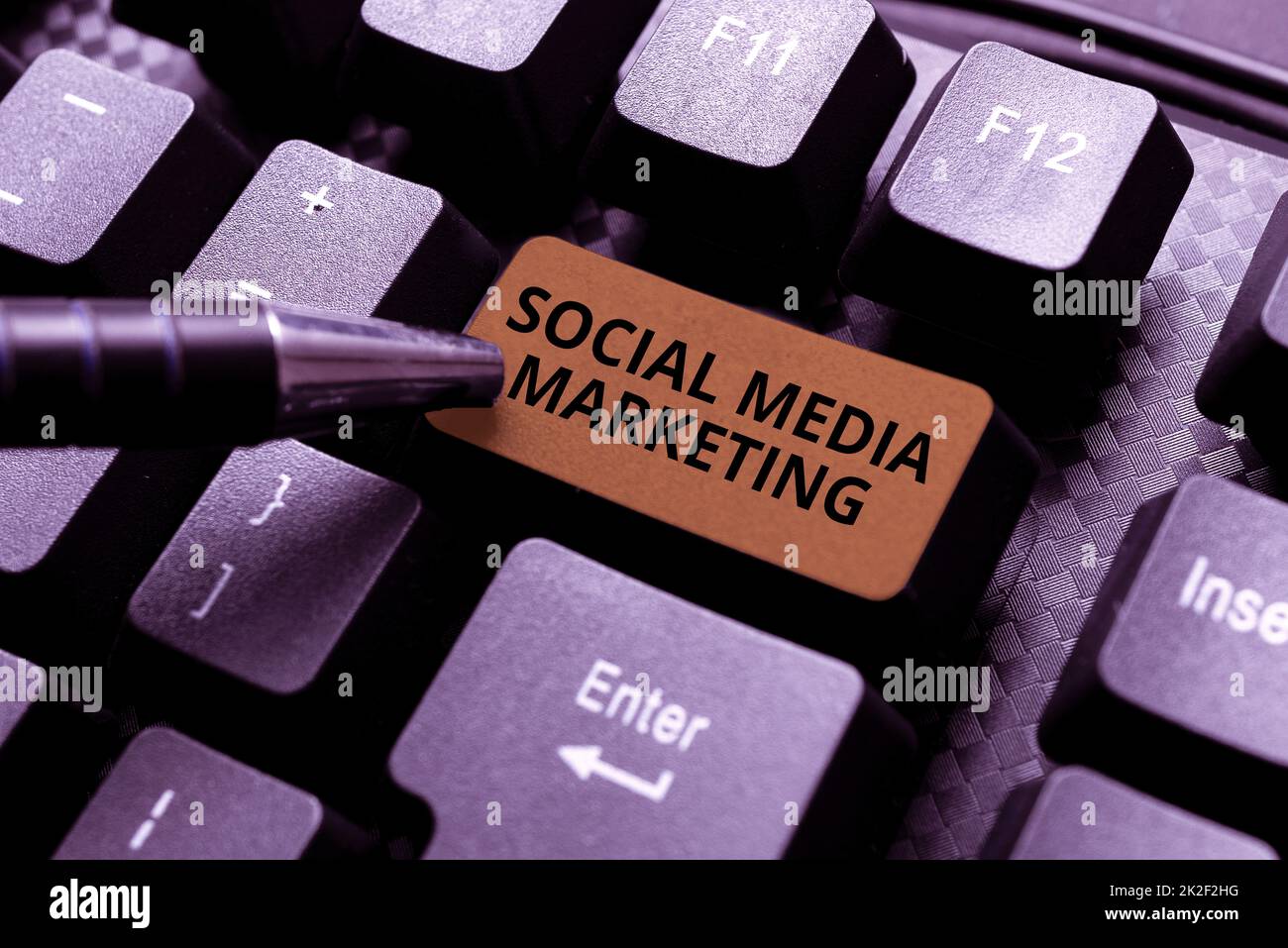 Cartello di testo che mostra Social Media Marketing. Approccio aziendale utilizzo del sito Web e della rete per promuovere il servizio di prodotto in connessione con gli amici online, facendo conoscenza su Internet Foto Stock