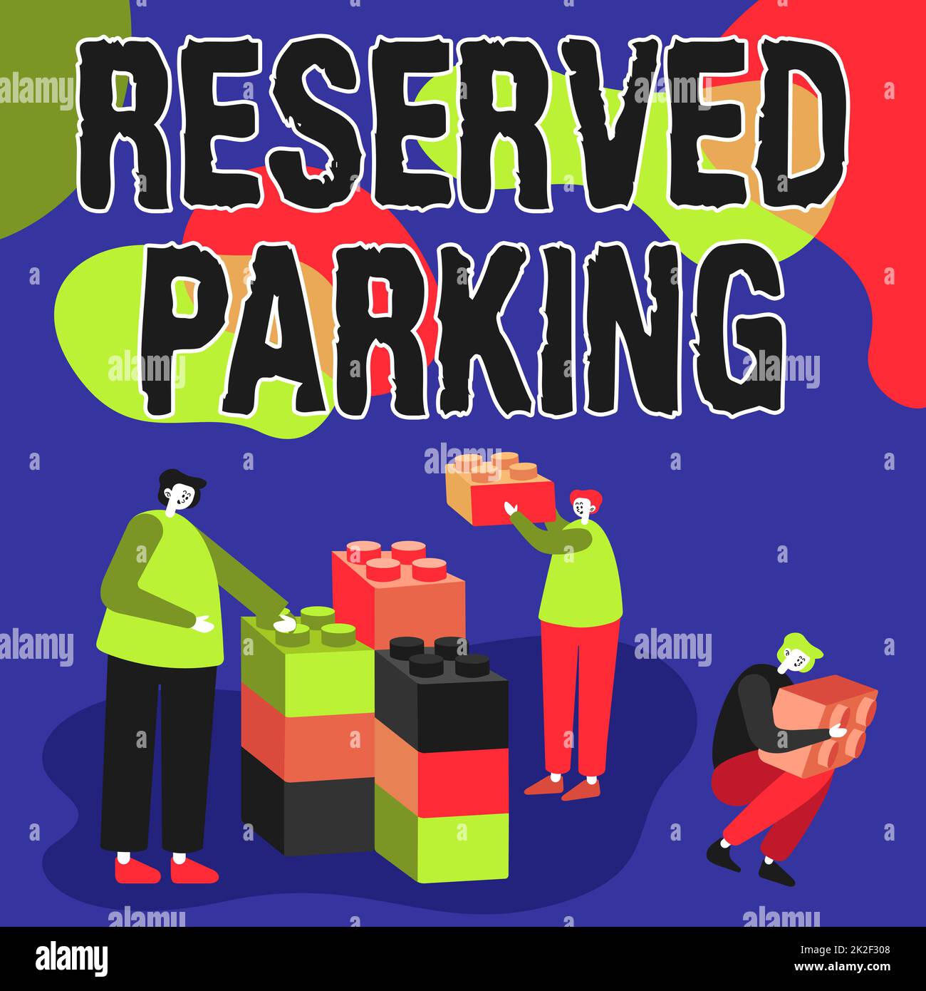 Visualizzazione concettuale Parcheggio riservato. Spazi di parcheggio per foto concettuali che sono riservati a persone specifiche colleghi visualizzati Cubo che rappresenta il lavoro di squadra discutere progetto futuro. Foto Stock