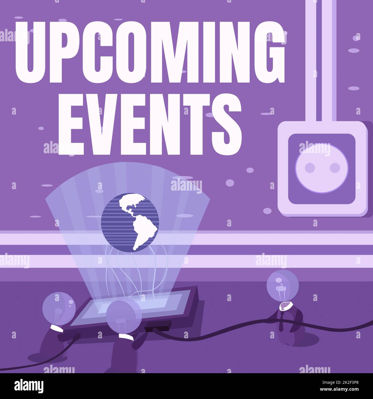 Firma che mostra gli eventi futuri. Idea di business cosa che accadrà o si svolgerà presto occasione pianificata Global Ideas insieme formando nuovi risultati tecnologici. Foto Stock