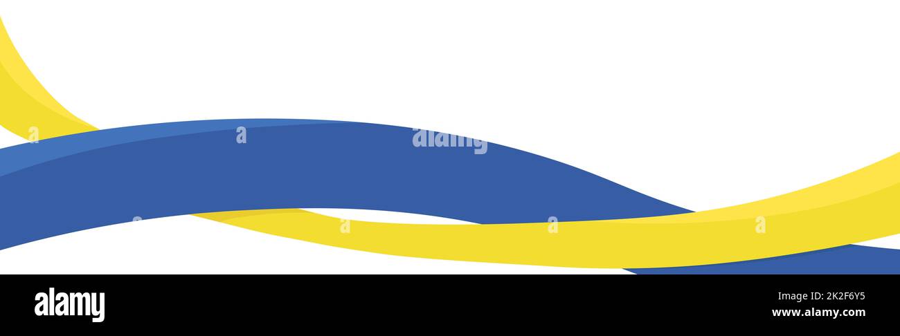 Astratto panoramico bianco sfondo blu linea arancione bandiera dell'Ucraina - vettore Foto Stock