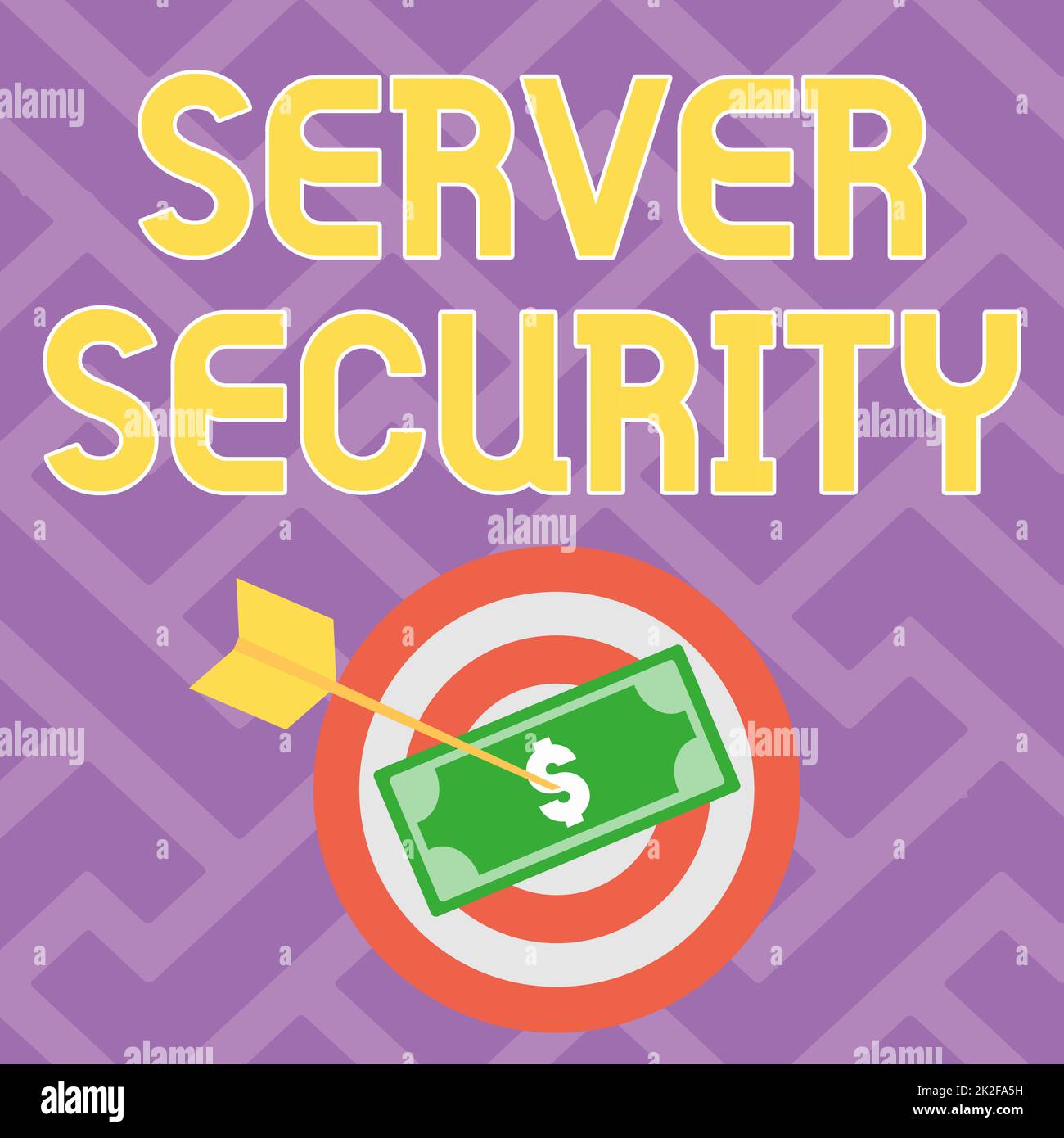 Firma che visualizza la protezione del server. Business idea web server che garantisce transazioni online sicure valuta bloccata attraverso Target da freccia che descrive la pianificazione finanziaria. Foto Stock