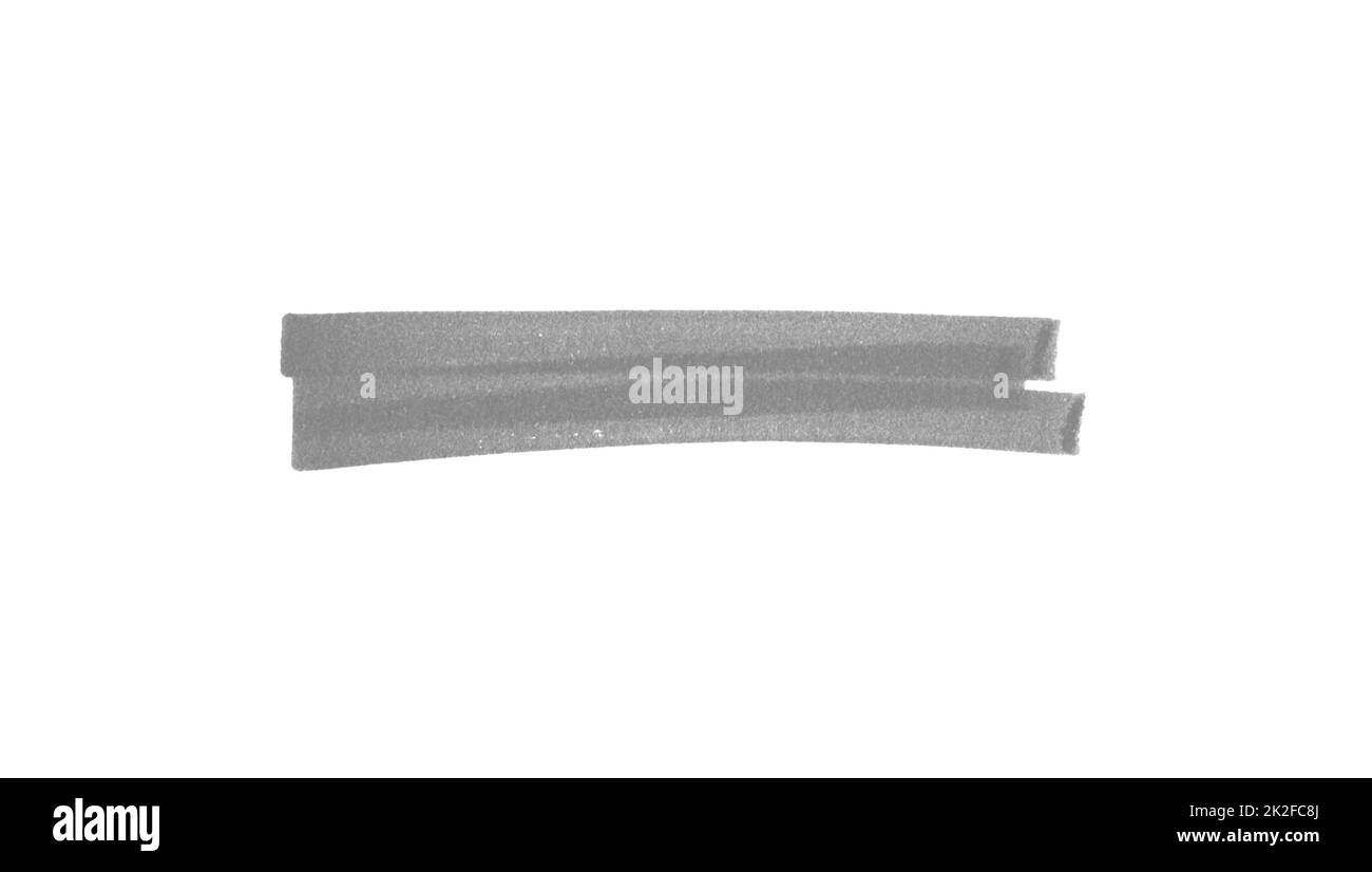 Striscia di marcatura disegnata a mano di colore grigio - sottolineatura o modello del titolo Foto Stock