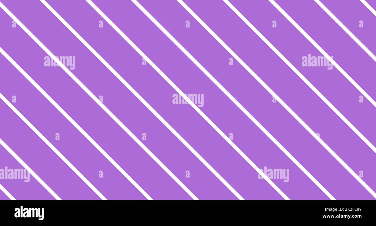 Strisce bianche diagonali su sfondo viola Foto Stock