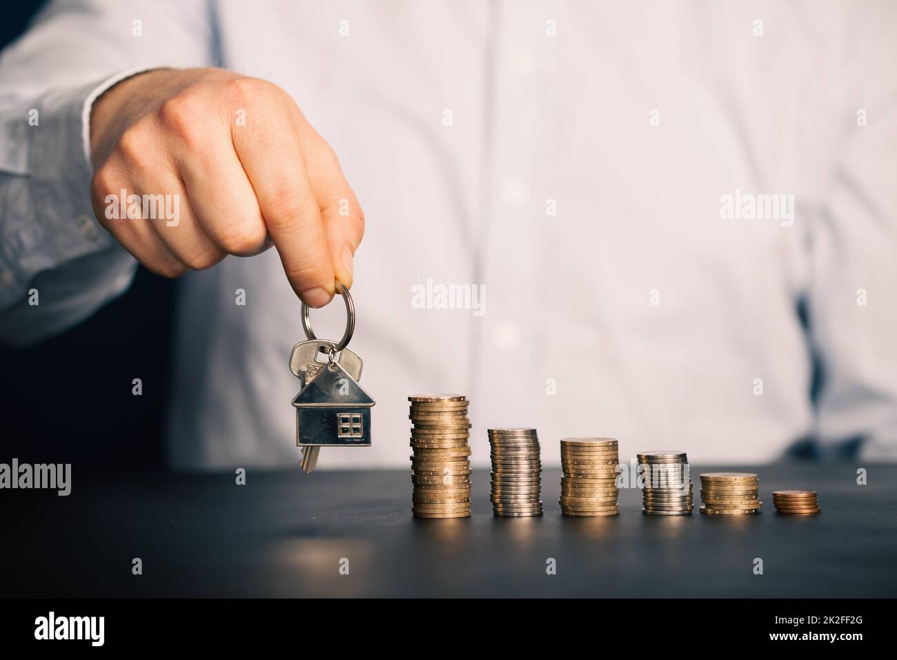 Investimenti immobiliari e tassa di proprietà. Prezzo e Economia Foto Stock