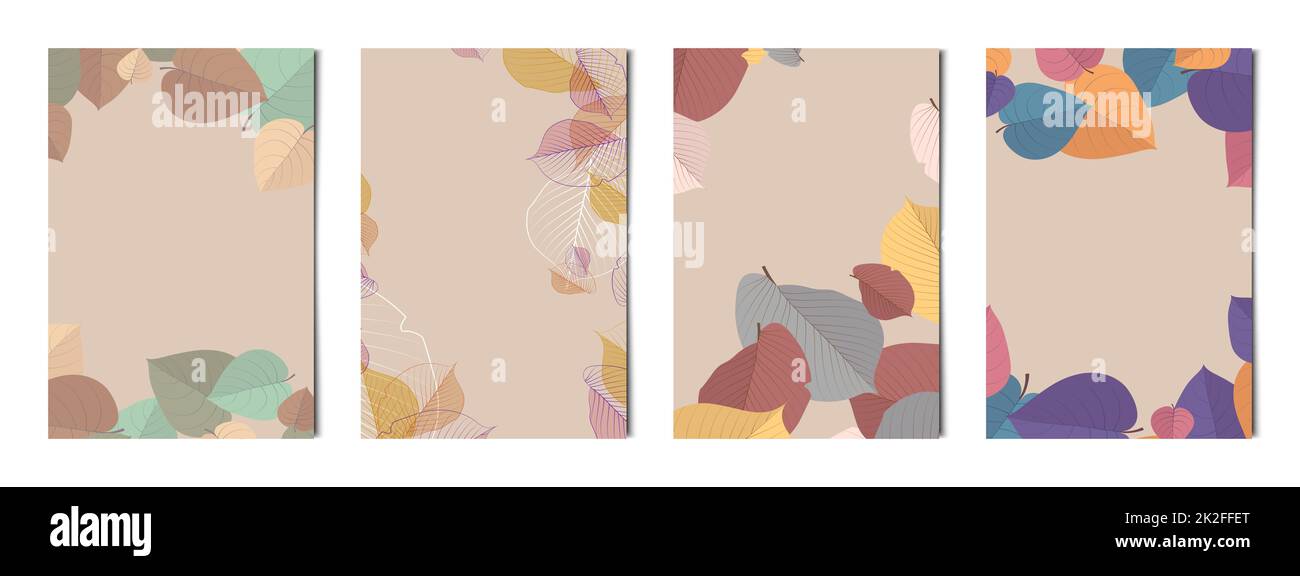 Set di 4 pcs astratto tessuto artistico sfondi per la pubblicità, biglietti da visita e banner - Vector Foto Stock