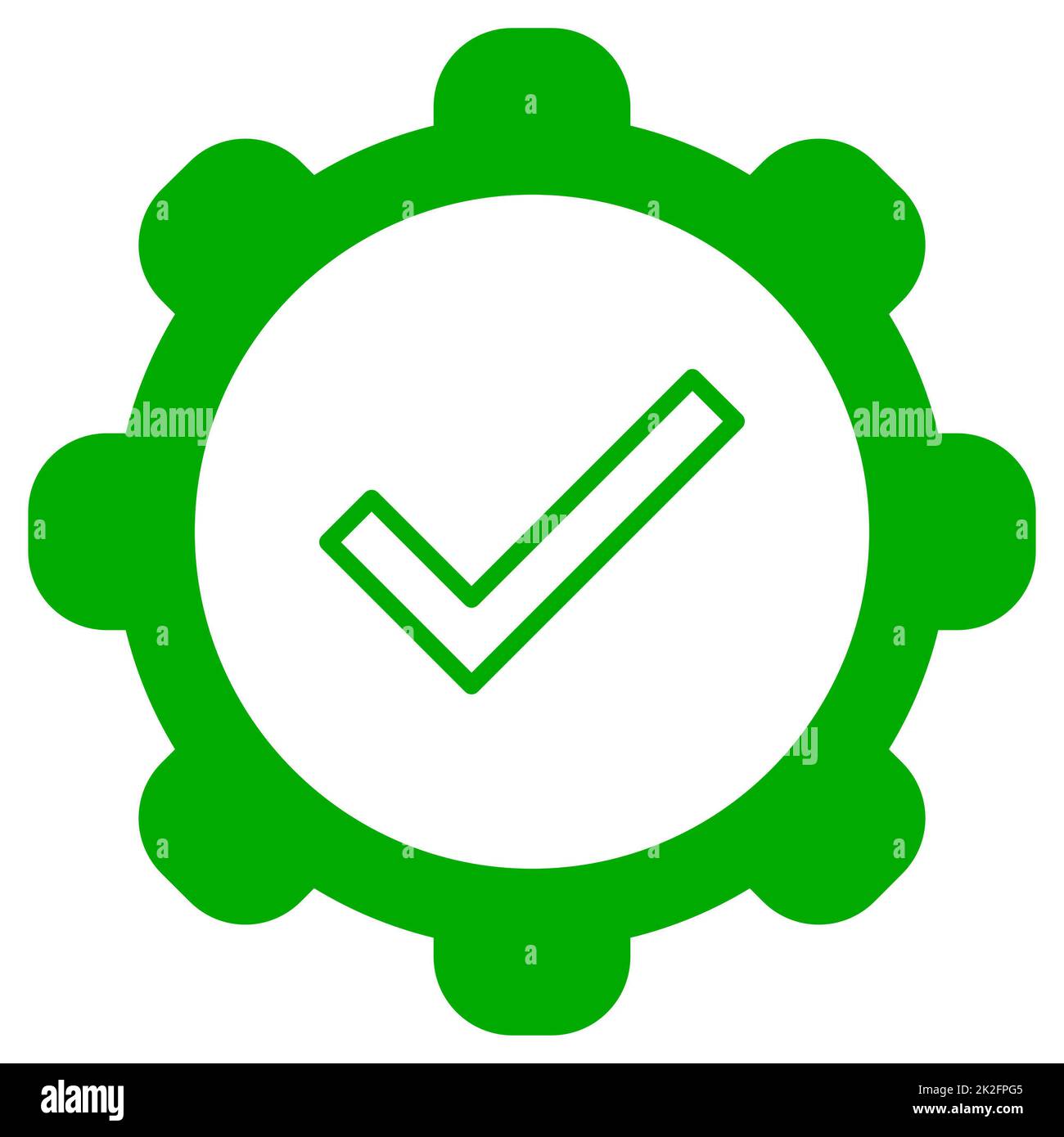 Segno di spunta e ruota Foto Stock