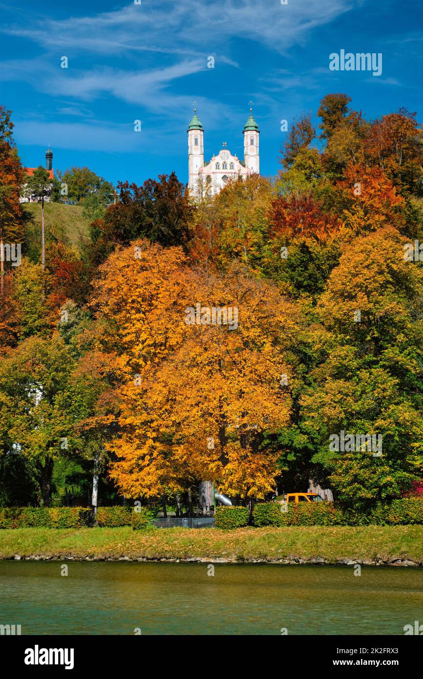 Kalvarienbergkirche chuch nella città di Bad Tolz in Baviera, Germania Foto Stock
