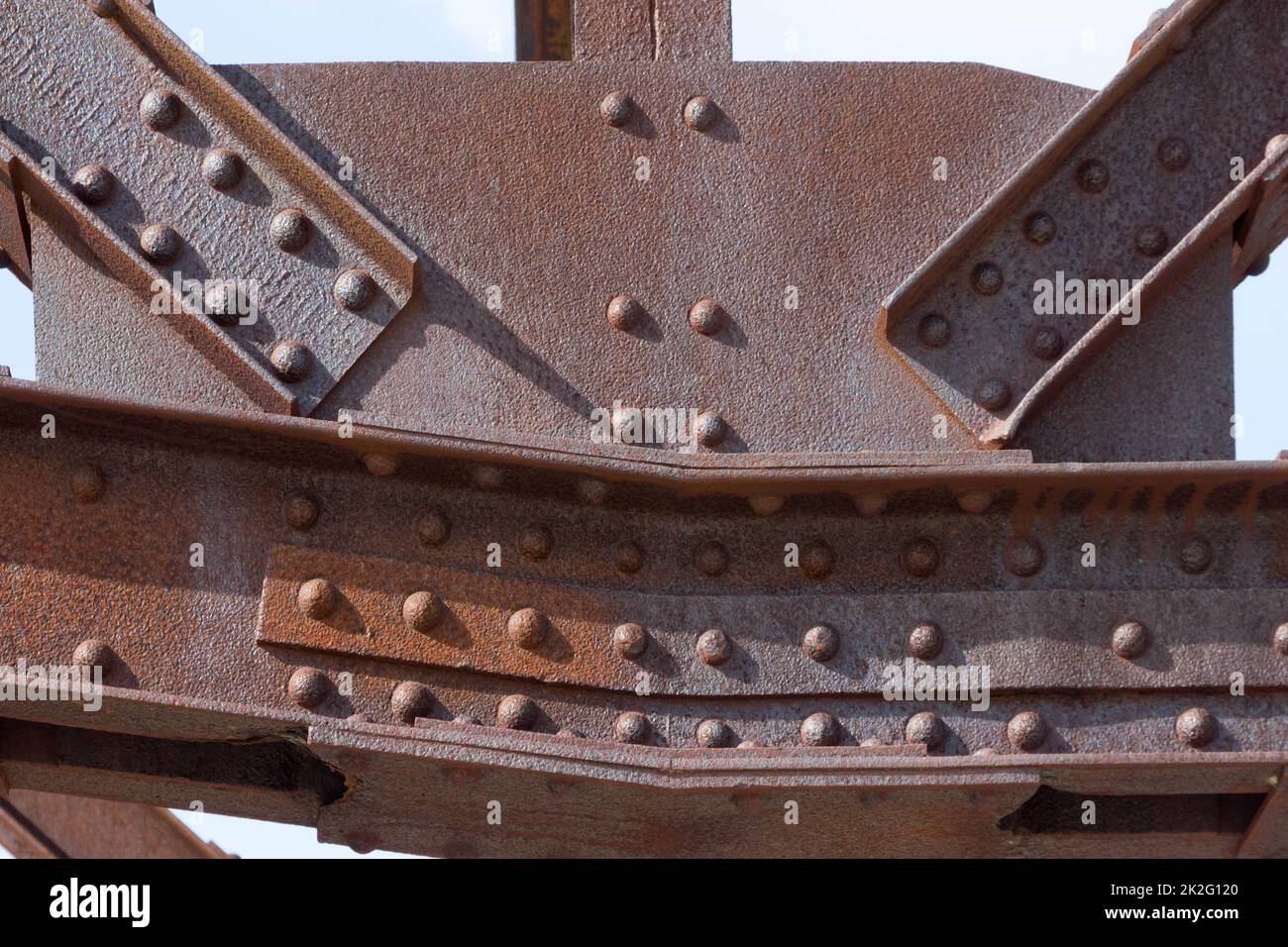 Struttura in acciaio con rivetti Foto Stock