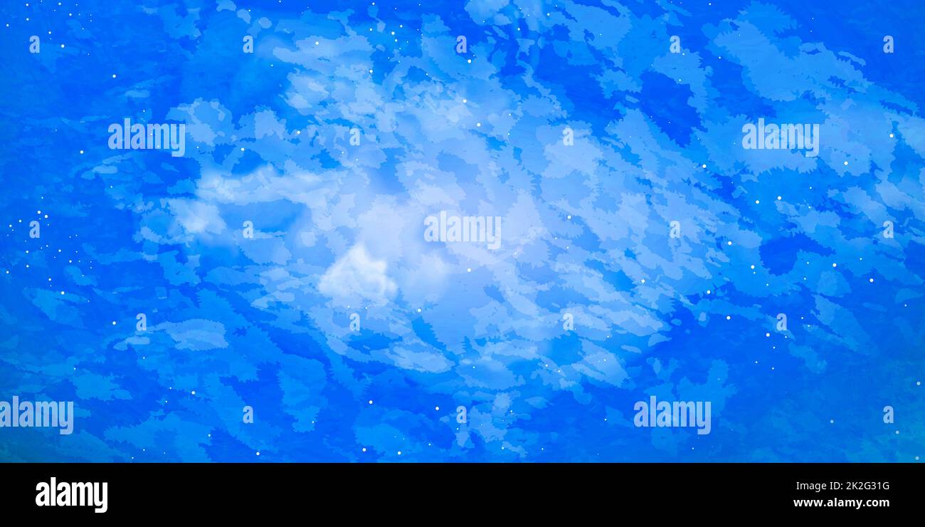 Acquerello blu chiaro, inchiostro, trama astratta. Spazio di copia per banner, poster, sfondo. Colore dell'acqua ad alta risoluzione. C'è Foto Stock