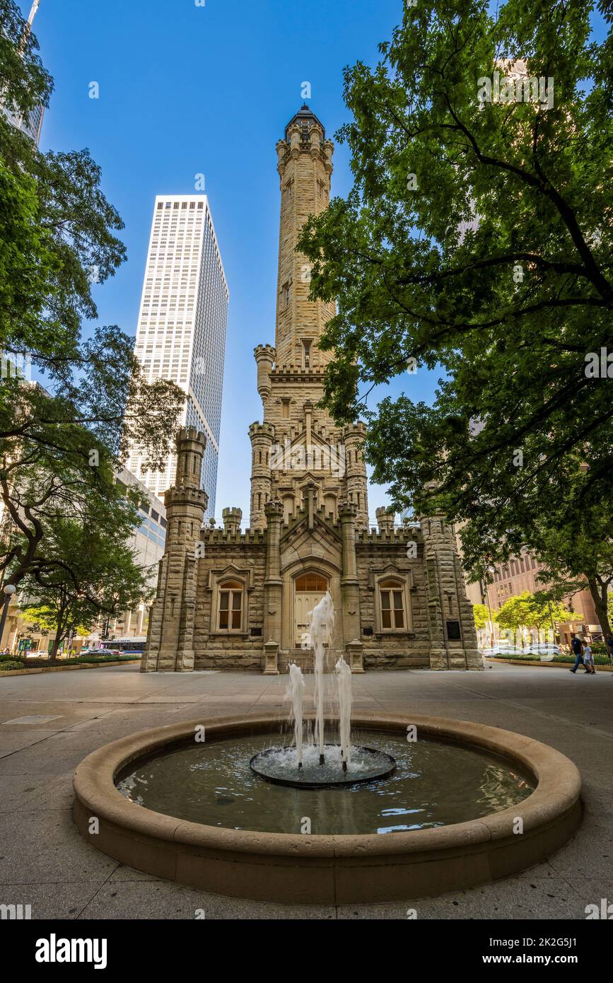 Chicago Water Tower, Chicago, Illinois, USA Foto Stock
