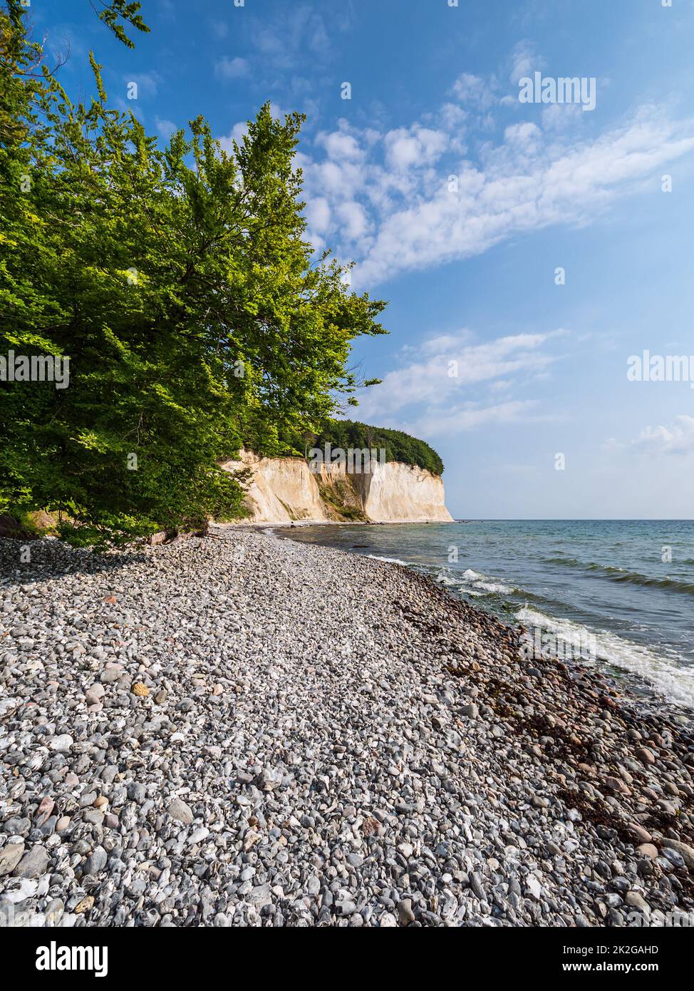 Scogliere di gesso sulla costa del Mar Baltico sull'isola di Ruegen, Germania Foto Stock