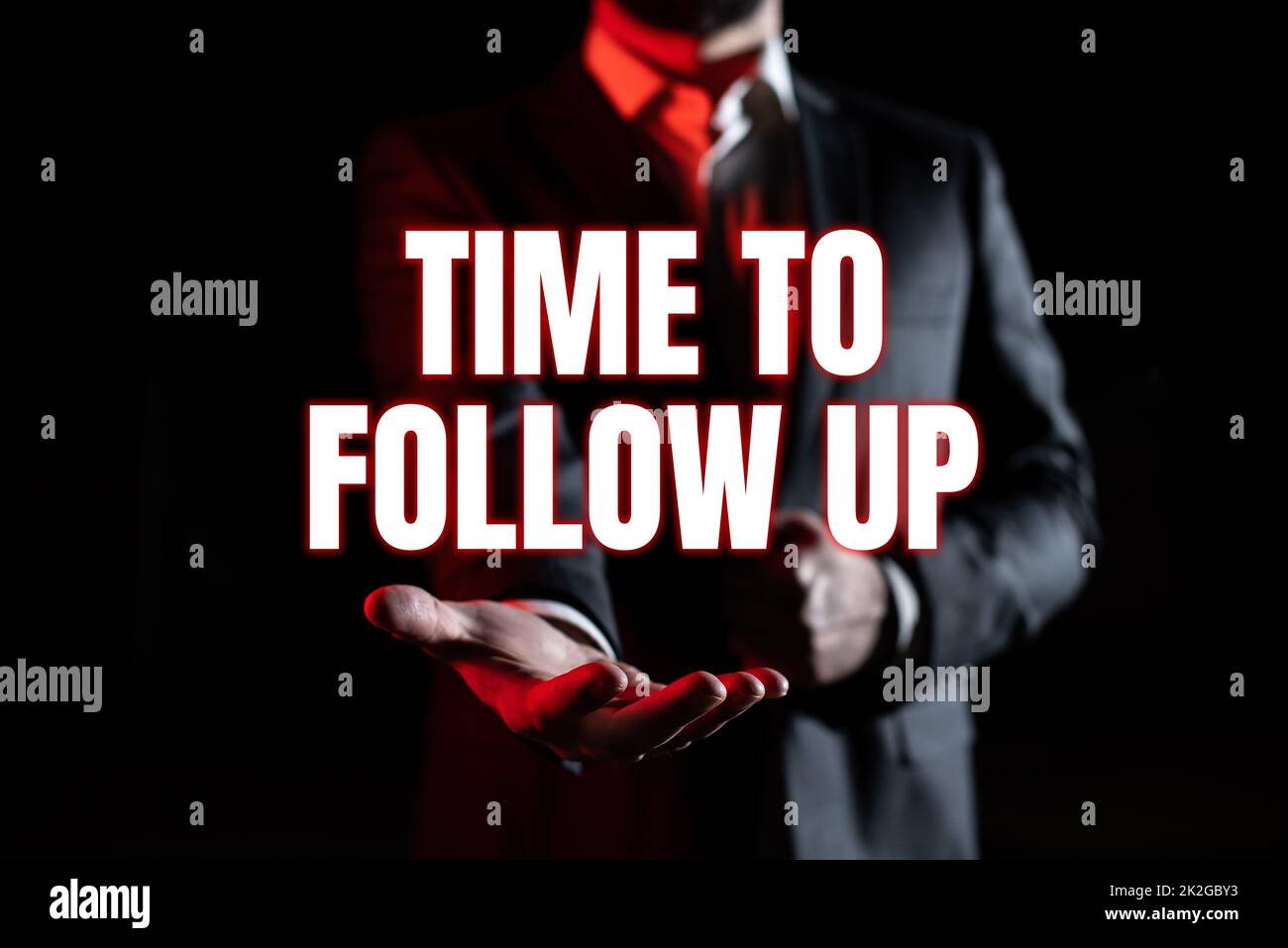 Firma visualizzazione del tempo di follow-Up richiesta dell'attività precedente o continuazione delle informazioni. Foto concettuale richiesta dell'attività precedente o. Foto Stock