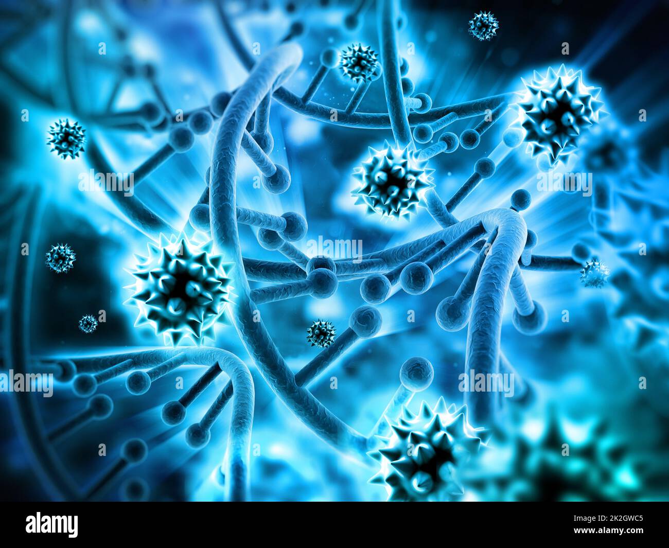 Sfondo dei filamenti di DNA Foto Stock