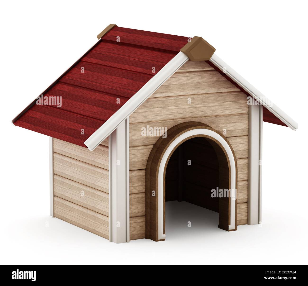 Doghouse con tetto rosso Foto Stock