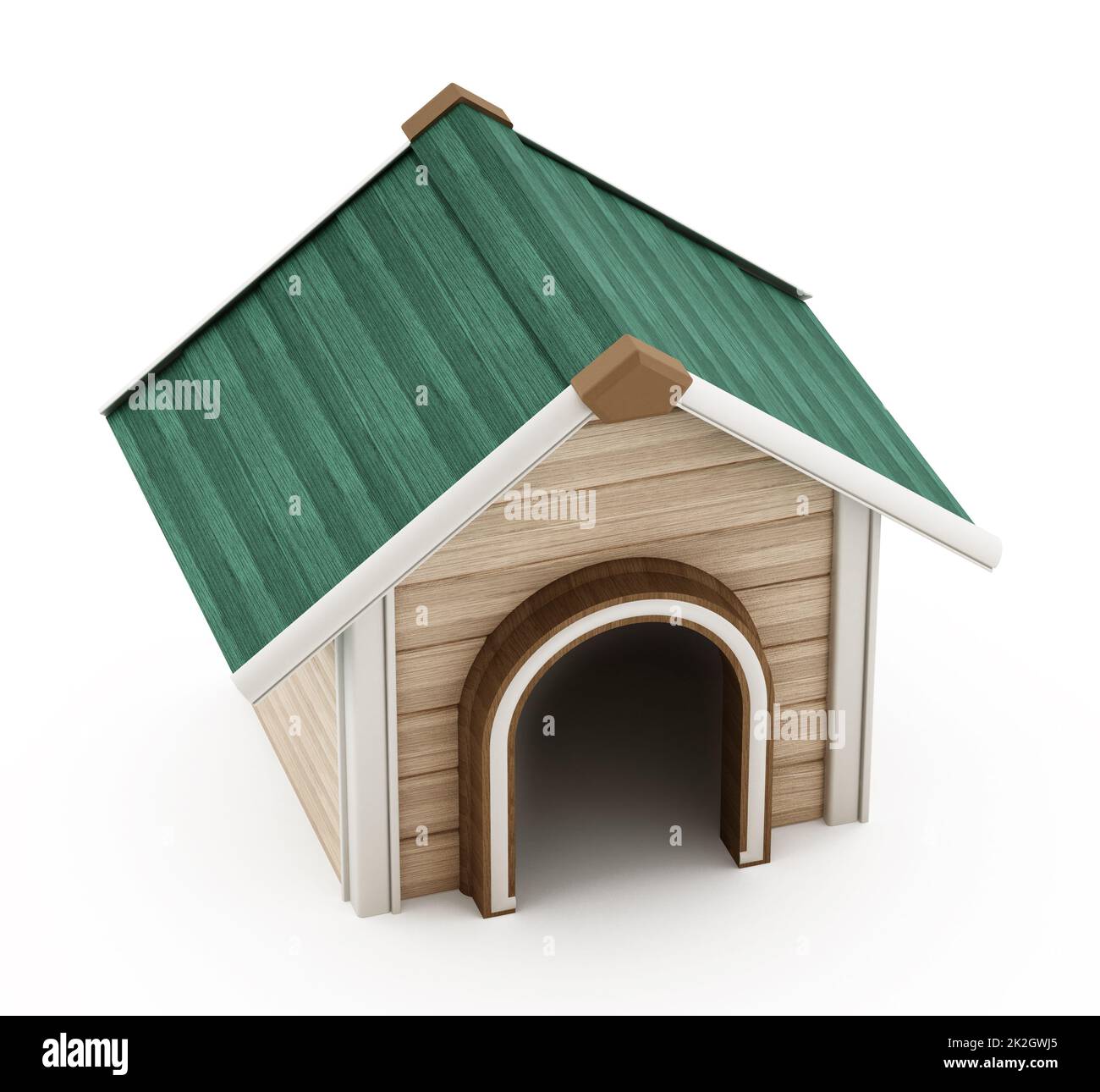 Doghouse con tetto verde Foto Stock
