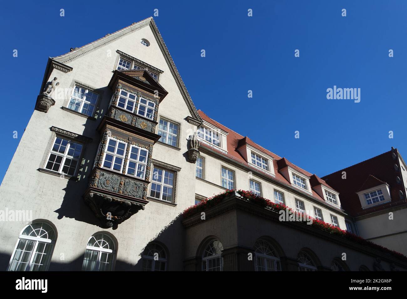 Architettura storica a Halle an der Saale Foto Stock