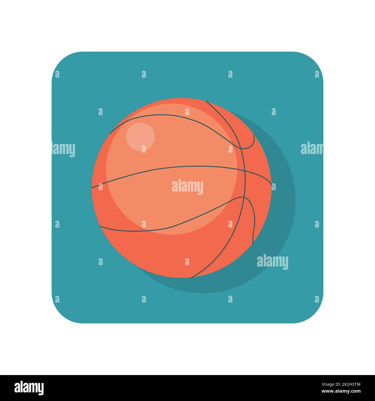 Astratto pulsante icona palla da basket su sfondo bianco - Vector Foto Stock