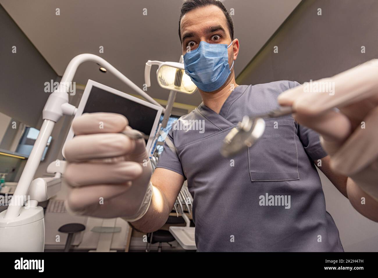 Ritratto di dentista maschile Foto Stock