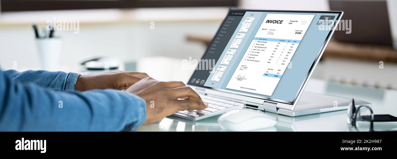 Gestione delle imposte sulle fatture aziendali Foto Stock