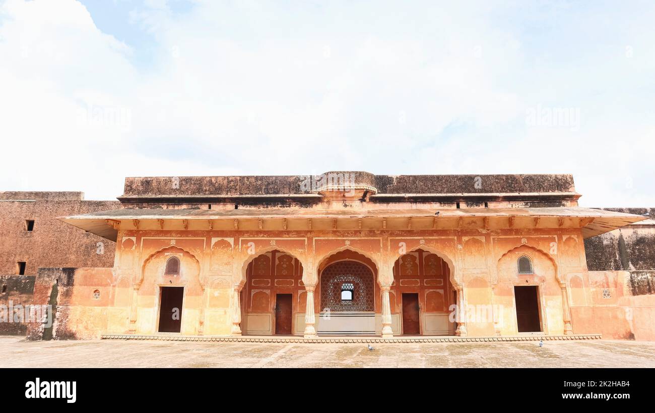 Vista di Jaigarh Fort Sabhagraha, Jaipur, Rajasthan, India. Foto Stock