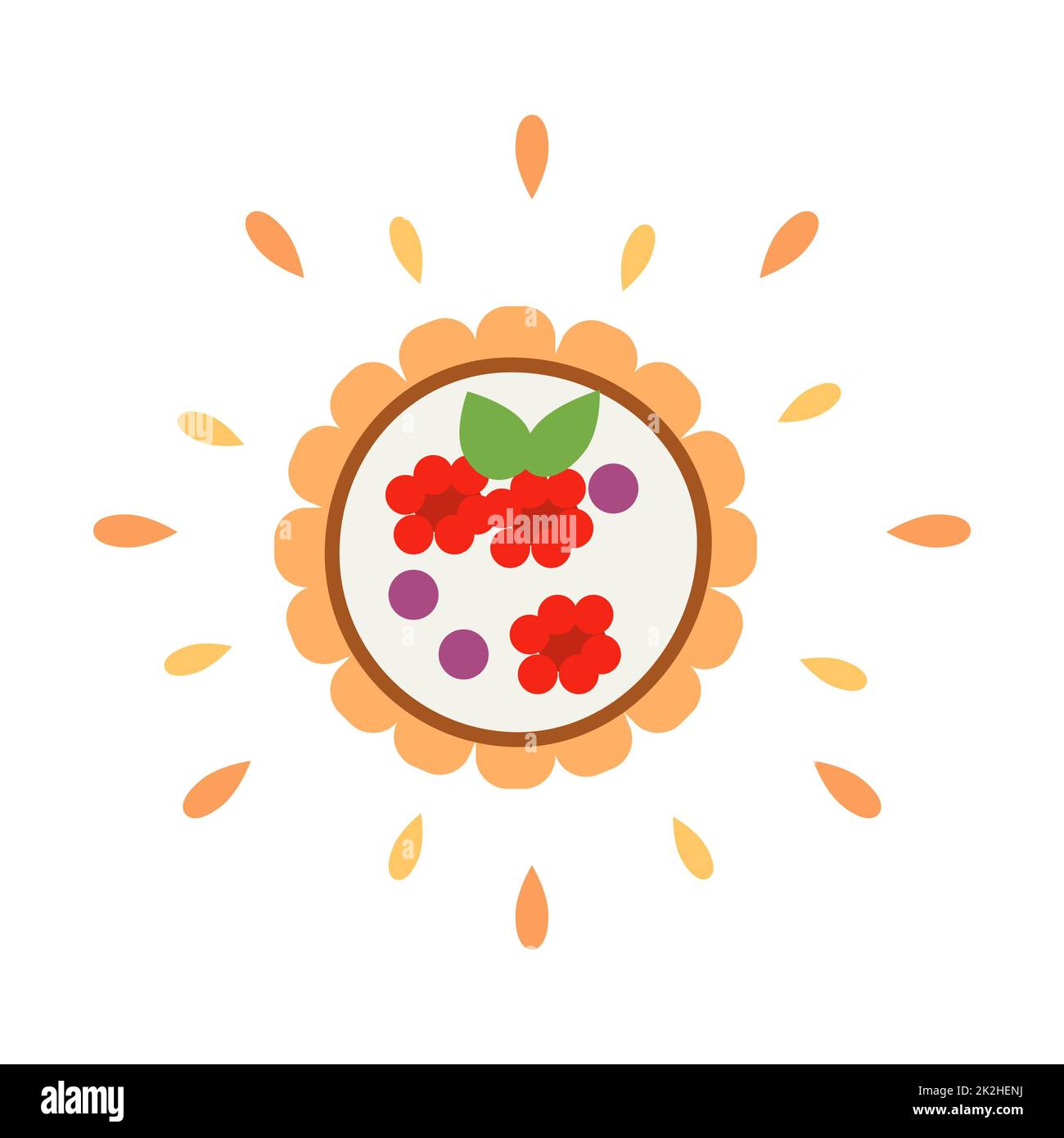 Astratta succosa icona di tartlet isolata su sfondo bianco - Vector Foto Stock