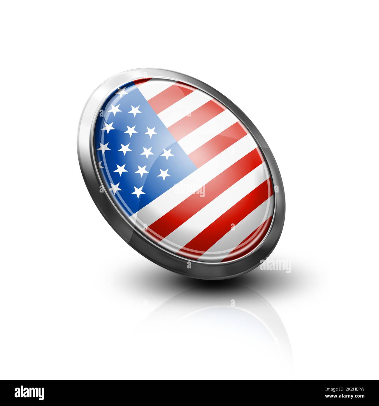 Pulsante vetro bandiera USA Foto Stock