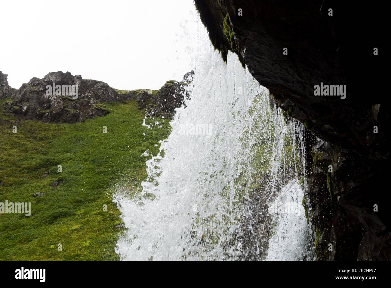 Klifbrekkufossar cade nella vista di stagione estiva, Islanda. Foto Stock