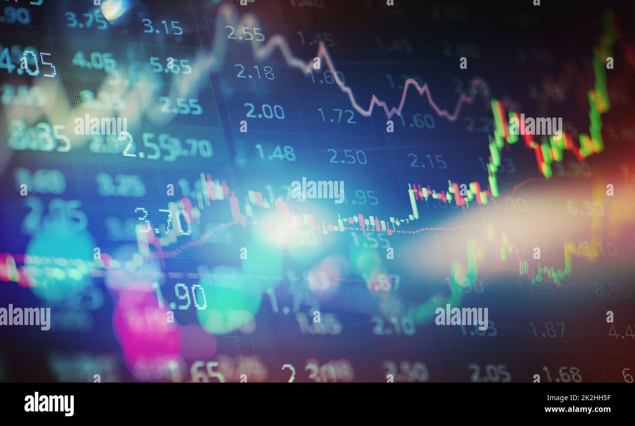 Sfondo astratto di un valore di mercato di negoziazione di azioni Foto Stock