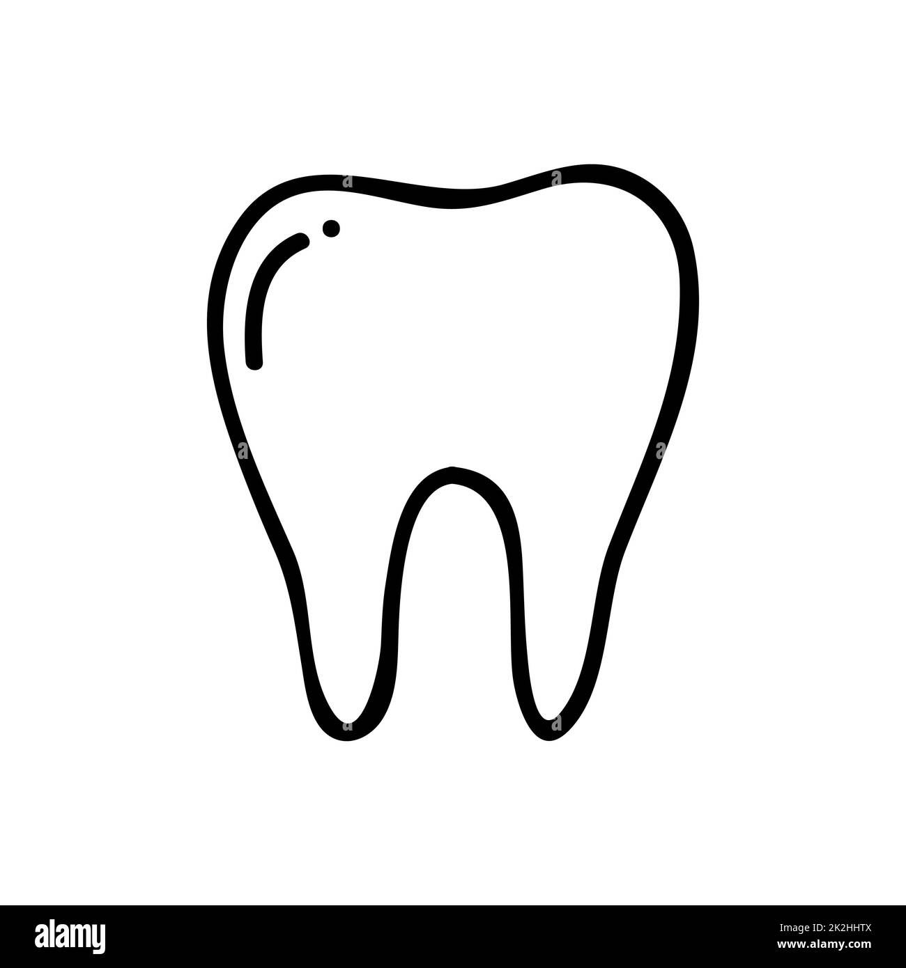 Icona dente sottile su sfondo bianco - vettore Foto Stock