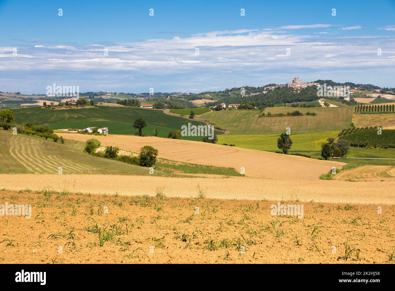 Regione Piemonte, Italia. Paesaggio di campagna nella zona delle Langhe Foto Stock Regione Piemonte, Italia. Paesaggio di campagna nella zona delle Langhe Foto Stock